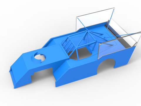 Shell of Outlaw Figure 8 Modified stock car Scale 1 to 25 Modèles 3D en vedette