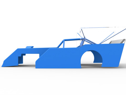 Shell of Outlaw Figure 8 Modified stock car Scale 1 to 25 Modèles 3D en vedette