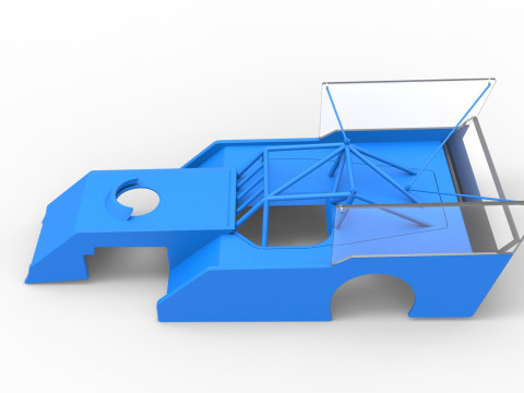 Shell of Outlaw Figure 8 Modified stock car Scale 1 to 25 Modèles 3D en vedette