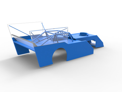 Shell of Outlaw Figure 8 Modified stock car Scale 1 to 25 Modèles 3D en vedette