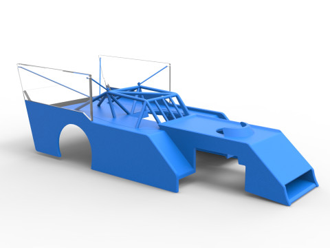 Shell of Outlaw Figure 8 Modified stock car Scale 1 to 25 Modèles 3D en vedette