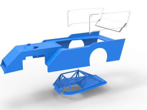 Shell of Outlaw Figure 8 Modified stock car Scale 1 to 25 Modèles 3D en vedette