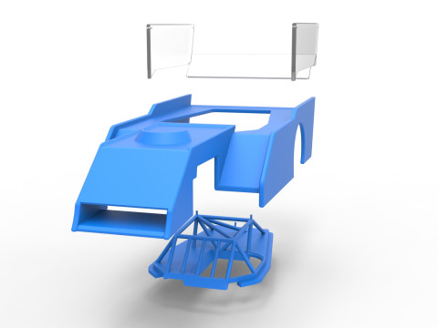 Shell of Outlaw Figure 8 Modified stock car Scale 1 to 25 Modèles 3D en vedette