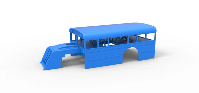 Shell of Outlaw Figure 8 Modified stock car as School bus Scale 1 to 25 3D Print Model .c4d .max .obj .3ds .fbx .stl .blend 
