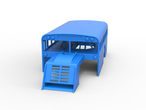 Shell of Outlaw Figure 8 Modified stock car as School bus Scale 1 to 25 3D 프린트 모델