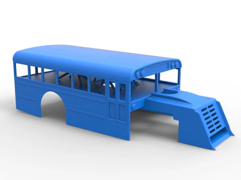 Shell of Outlaw Figure 8 Modified stock car as School bus Scale 1 to 25 3D Print Model