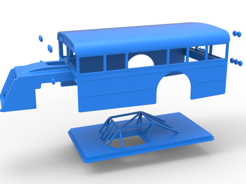 Shell of Outlaw Figure 8 Modified stock car as School bus Scale 1 to 25 3D 프린트 모델
