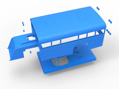 Shell of Outlaw Figure 8 Modified stock car as School bus Scale 1 to 25 3D Print Model