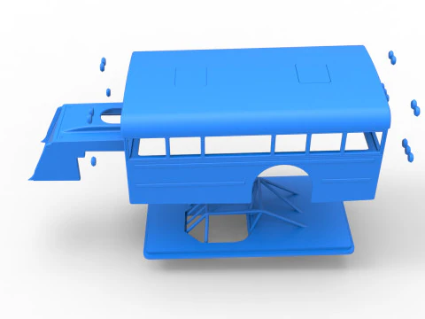 Shell of Outlaw Figure 8 Modified stock car as School bus Scale 1 to 25 3D Print Model