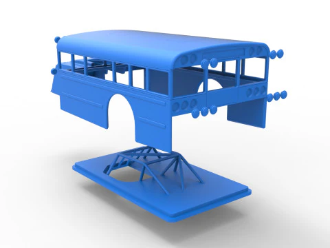 Shell of Outlaw Figure 8 Modified stock car as School bus Scale 1 to 25 3D Print Model