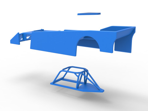Shell of Small Block Supermodified race car Scale 1 to 25 3Dプリントモデル