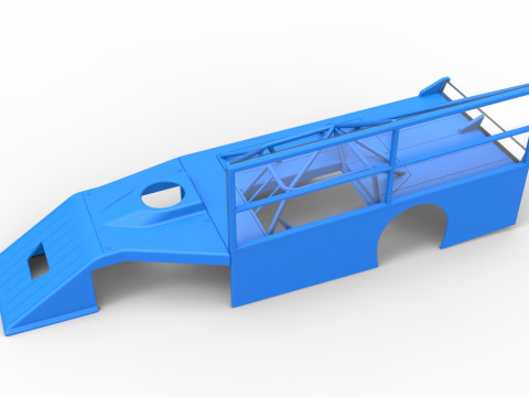 Shell of Asphalt Modified stock car with side wing Scale 1 to 25 3Dプリントモデル