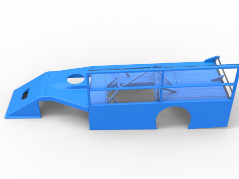 Shell of Asphalt Modified stock car with side wing Scale 1 to 25 3Dプリントモデル