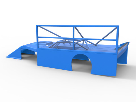 Shell of Asphalt Modified stock car with side wing Scale 1 to 25 3Dプリントモデル
