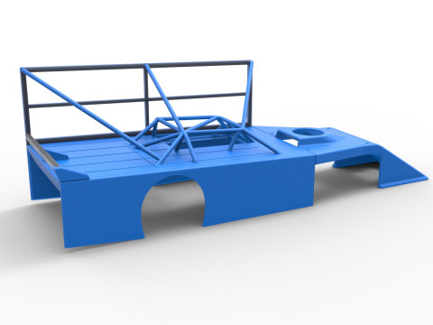 Shell of Asphalt Modified stock car with side wing Scale 1 to 25 3Dプリントモデル