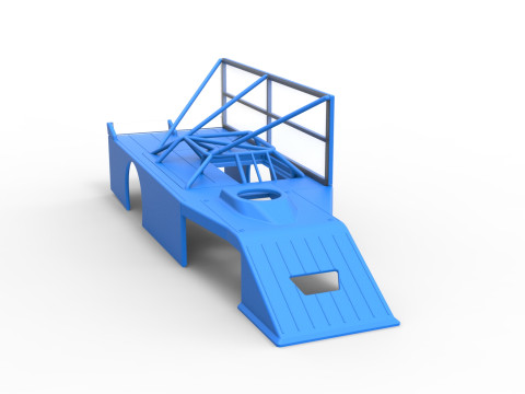 Shell of Asphalt Modified stock car with side wing Scale 1 to 25 3Dプリントモデル