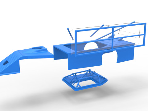 Shell of Asphalt Modified stock car with side wing Scale 1 to 25 3Dプリントモデル