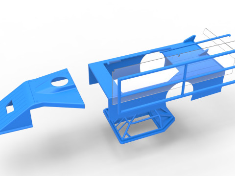 Shell of Asphalt Modified stock car with side wing Scale 1 to 25 3Dプリントモデル