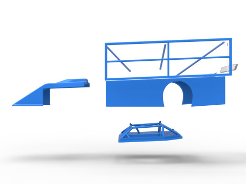 Shell of Asphalt Modified stock car with side wing Scale 1 to 25 3Dプリントモデル