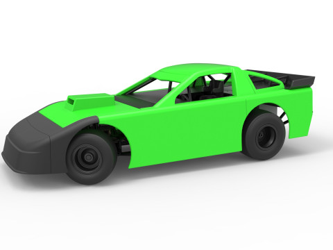 New Zealand Super Saloon race car while turning Scale 1 to 25 3Dプリントモデル