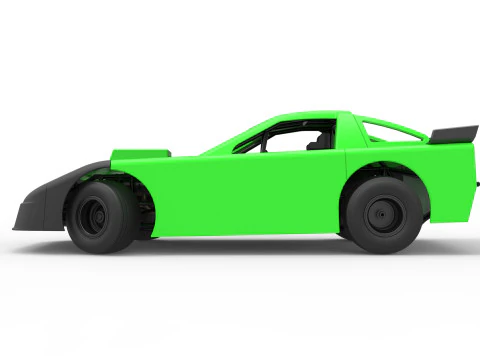 Carro de corrida Super Saloon da Nova Zel&acirc;ndia enquanto gira a escala 1 a 25 Modelo de Impressão 3D