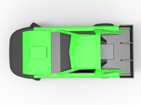 New Zealand Super Saloon race car while turning Scale 1 to 25 3Dプリントモデル