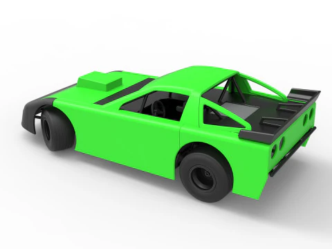 Carro de corrida Super Saloon da Nova Zel&acirc;ndia enquanto gira a escala 1 a 25 Modelo de Impressão 3D