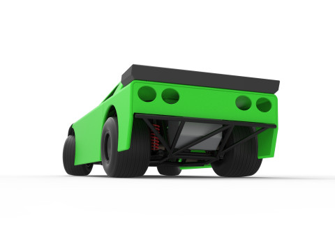 New Zealand Super Saloon race car while turning Scale 1 to 25 3Dプリントモデル