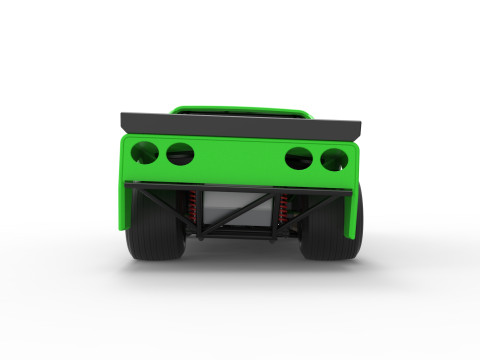 New Zealand Super Saloon race car while turning Scale 1 to 25 3Dプリントモデル