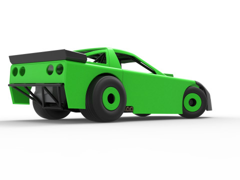New Zealand Super Saloon race car while turning Scale 1 to 25 3Dプリントモデル