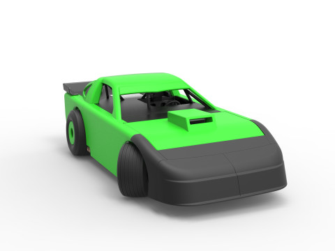 New Zealand Super Saloon race car while turning Scale 1 to 25 3Dプリントモデル