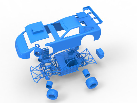 New Zealand Super Saloon race car while turning Scale 1 to 25 3Dプリントモデル