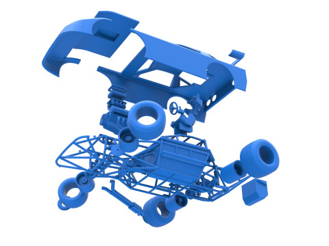 New Zealand Super Saloon race car while turning Scale 1 to 25 3Dプリントモデル
