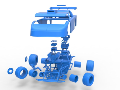 New Zealand Super Saloon race car while turning Scale 1 to 25 3Dプリントモデル