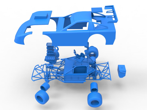 New Zealand Super Saloon race car while turning Scale 1 to 25 3Dプリントモデル