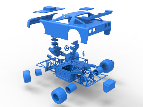 New Zealand Super Saloon race car while turning Scale 1 to 25 3Dプリントモデル