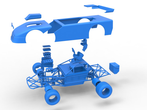 New Zealand Super Saloon race car Version 2 Scale 1 to 25 3Dプリントモデル