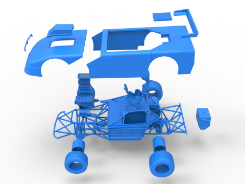New Zealand Super Saloon race car Version 2 Scale 1 to 25 3Dプリントモデル