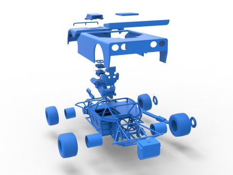 New Zealand Super Saloon race car Version 2 Scale 1 to 25 3Dプリントモデル