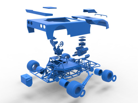 New Zealand Super Saloon race car Version 2 Scale 1 to 25 3Dプリントモデル