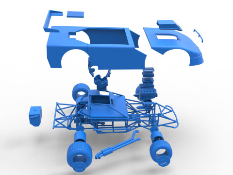 New Zealand Super Saloon race car Version 2 Scale 1 to 25 3Dプリントモデル