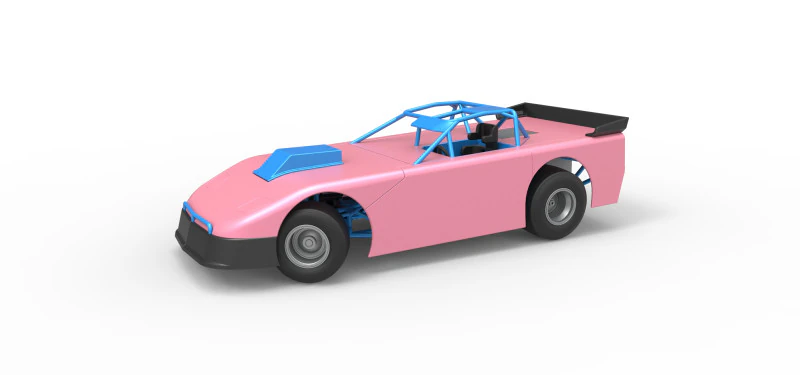 Carro de corrida Super Saloon da Nova Zel&acirc;ndia enquanto gira a vers&atilde;o 2, escala 1 a 25 Modelo de Impressão 3D .c4d .max .obj .3ds .fbx .stl .blend 