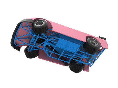 New Zealand Super Saloon race car while turning Version 2 Scale 1 to 25 3Dプリントモデル