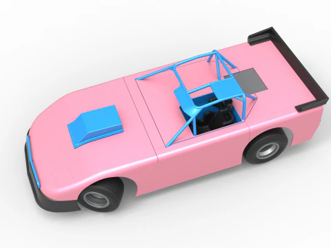 Carro de corrida Super Saloon da Nova Zel&acirc;ndia enquanto gira a vers&atilde;o 2, escala 1 a 25 Modelo de Impressão 3D