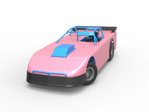 Carro de corrida Super Saloon da Nova Zel&acirc;ndia enquanto gira a vers&atilde;o 2, escala 1 a 25 Modelo de Impressão 3D