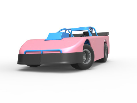 New Zealand Super Saloon race car while turning Version 2 Scale 1 to 25 3Dプリントモデル