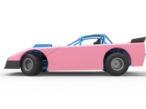 Carro de corrida Super Saloon da Nova Zel&acirc;ndia enquanto gira a vers&atilde;o 2, escala 1 a 25 Modelo de Impressão 3D