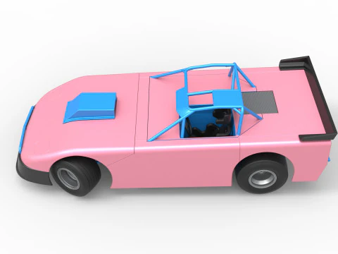 Carro de corrida Super Saloon da Nova Zel&acirc;ndia enquanto gira a vers&atilde;o 2, escala 1 a 25 Modelo de Impressão 3D