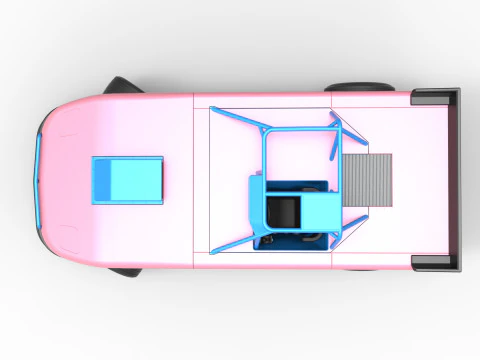 Carro de corrida Super Saloon da Nova Zel&acirc;ndia enquanto gira a vers&atilde;o 2, escala 1 a 25 Modelo de Impressão 3D