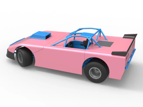 Carro de corrida Super Saloon da Nova Zel&acirc;ndia enquanto gira a vers&atilde;o 2, escala 1 a 25 Modelo de Impressão 3D